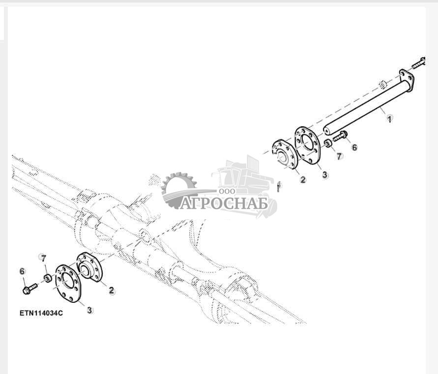 Крепление и штифт заднего моста 